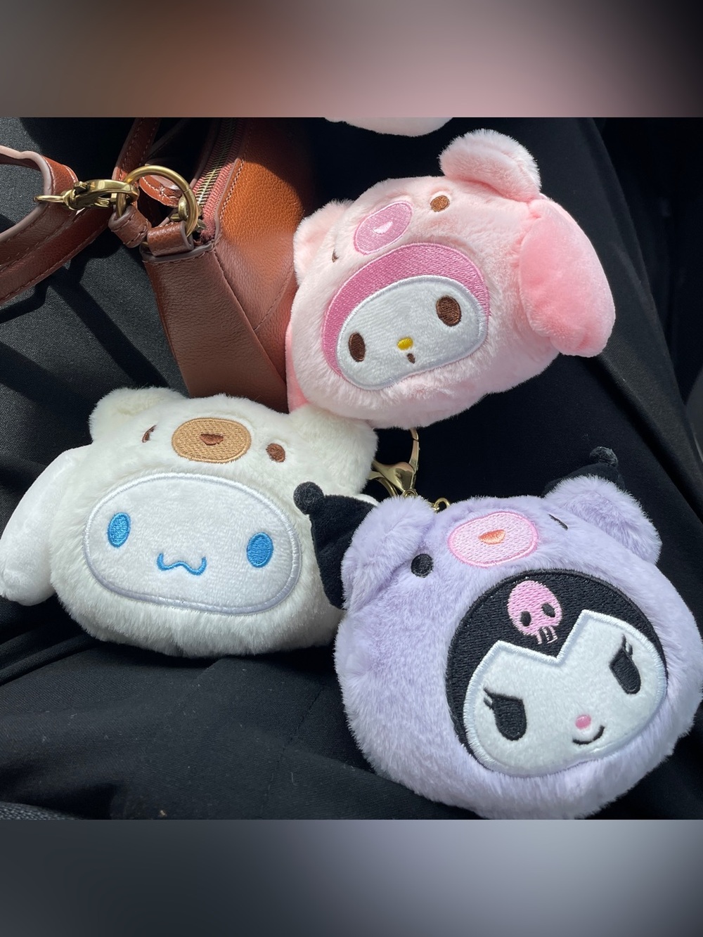 Sanrio Plush Keychain Pouch coin purse melody cinnamon kuromi